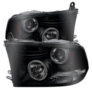 Picture of Spyder Dodge Ram 1500 09-14 Projector Headlights Halogen- LED Halo LED - Blk Smke PRO-YD-DR09-HL-BSM