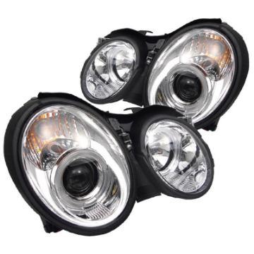 Picture of Spyder Mercedes Benz CLK 98-02 Projector Headlights Halogen Model- LED Halo Chrm PRO-YD-MBCLK98-HL-C