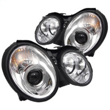 Picture of Spyder Mercedes Benz CLK 98-02 Projector Headlights Halogen Model- LED Halo Chrm PRO-YD-MBCLK98-HL-C