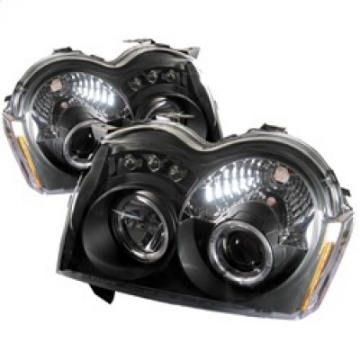 Picture of Spyder Jeep Grand Cherokee 05-07 Projector Headlights LED Halo LED Blk Low 9006 PRO-YD-JGC05-HL-BK
