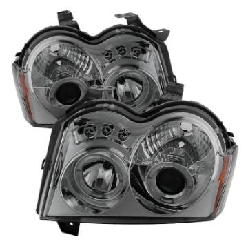 Picture of Spyder Jeep Grand Cherokee 05-07 Projector Headlights LED Halo LED Smke PRO-YD-JGC05-HL-SMC