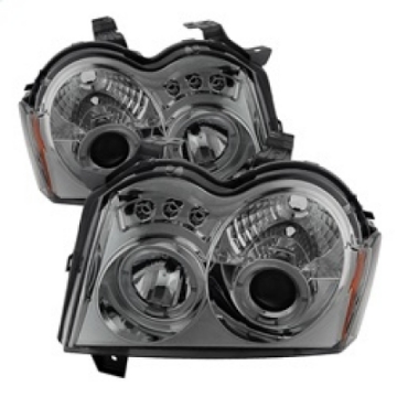 Picture of Spyder Jeep Grand Cherokee 05-07 Projector Headlights LED Halo LED Smke PRO-YD-JGC05-HL-SMC
