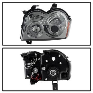 Picture of Spyder Jeep Grand Cherokee 05-07 Projector Headlights LED Halo LED Smke PRO-YD-JGC05-HL-SMC