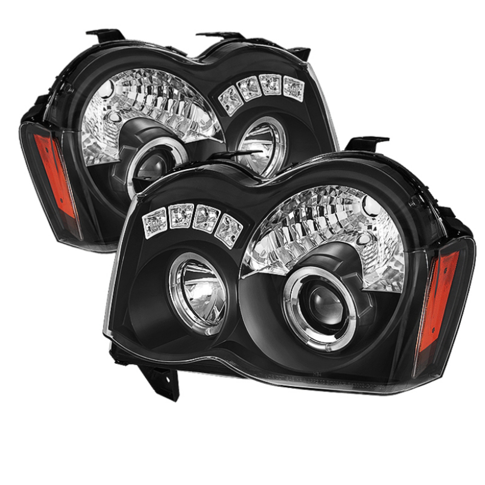 Picture of Spyder Jeep Grand Cherokee 08-10 Projector Headlights LED Halo LED Blk Low 9006 PRO-YD-JGC08-HL-BK
