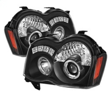Picture of Spyder Jeep Grand Cherokee 08-10 Projector Headlights LED Halo LED Blk Low 9006 PRO-YD-JGC08-HL-BK