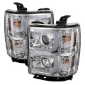 Picture of Spyder Chevy Silverado 1500 14-16 Projector Headlights Light Bar DRL Chrm PRO-YD-CS14-LBDRL-C