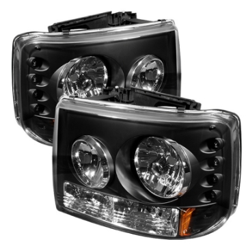Picture of Spyder Chevy Silverado 1500 99-02 LED Crystal Headlights Blk HD-YD-CS99-1PC-AM-BK