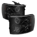 Picture of Spyder Chevy Silverado 1500-2500 07-13 Projector Headlights LED Halo LED Blk Smke PRO-YD-CS07-HL-BSM