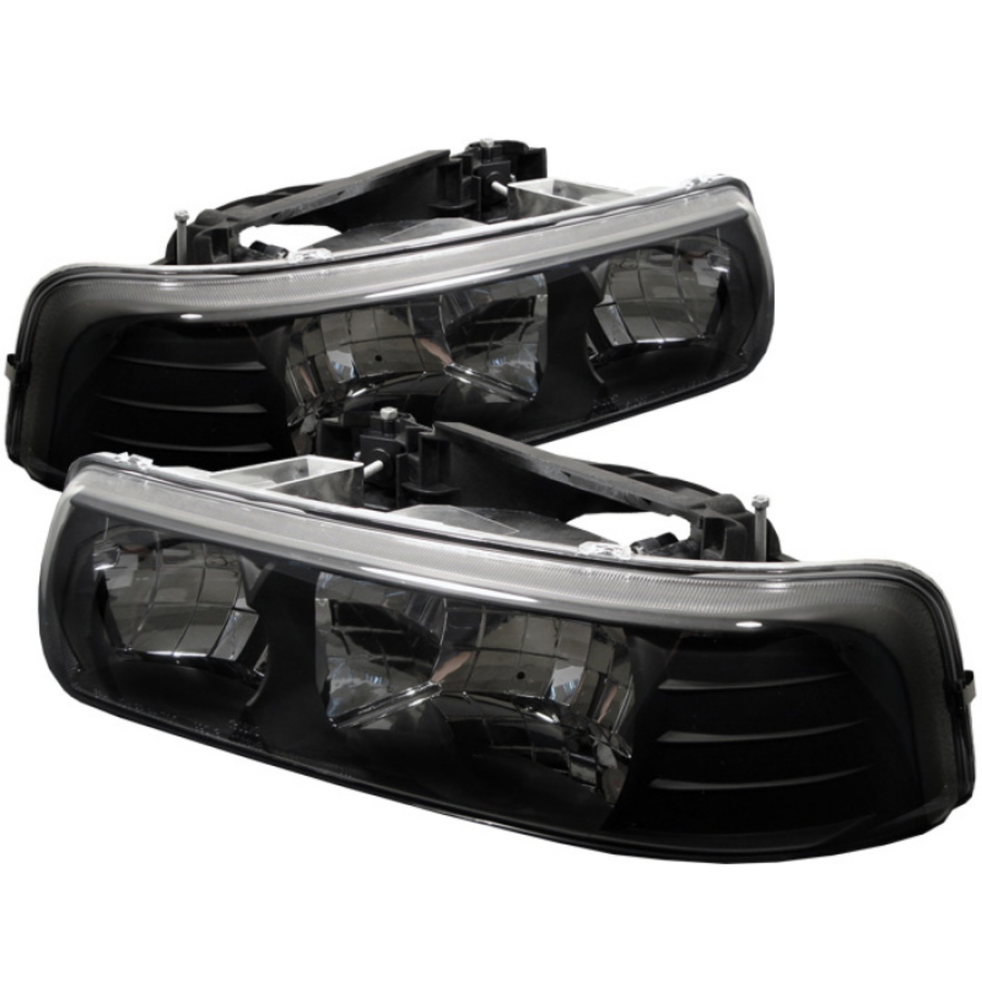 Picture of Spyder Chevy Silverado 1500 99-02-Chevy Silverado 3500 01-02 Crystal Headlights Blk HD-YD-CSIL99-BK