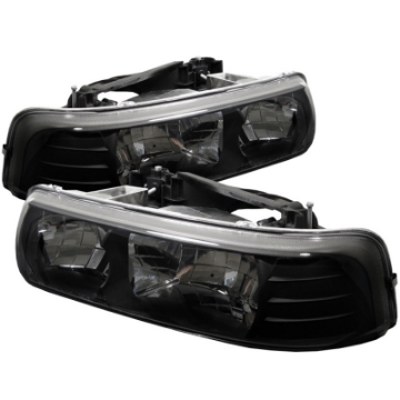 Picture of Spyder Chevy Silverado 1500 99-02-Chevy Silverado 3500 01-02 Crystal Headlights Blk HD-YD-CSIL99-BK
