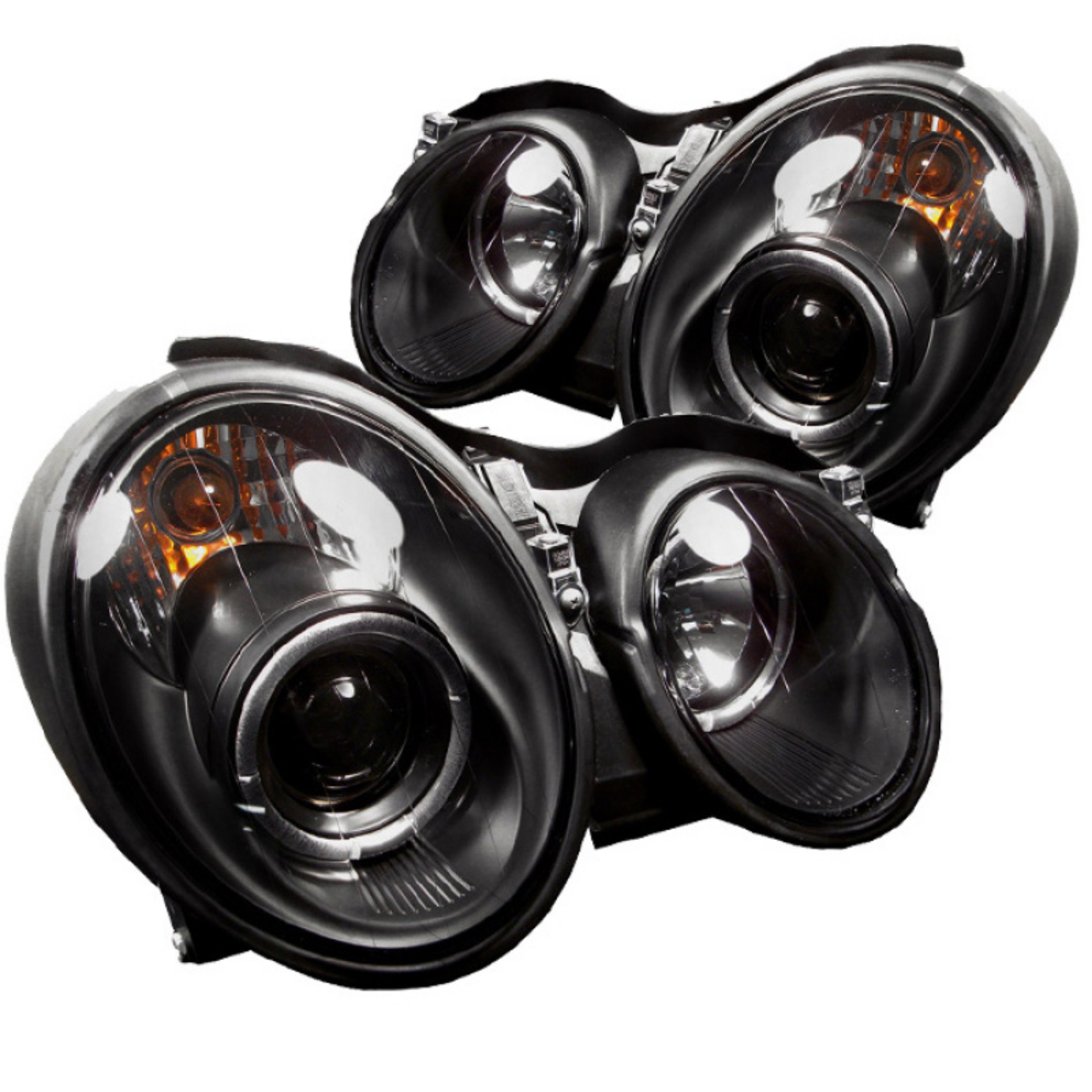 Picture of Spyder Mercedes Benz CLK 98-02 Projector Headlights Halogen Model- LED Halo Blk PRO-YD-MBCLK98-HL-BK