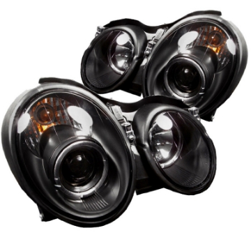 Picture of Spyder Mercedes Benz CLK 98-02 Projector Headlights Halogen Model- LED Halo Blk PRO-YD-MBCLK98-HL-BK