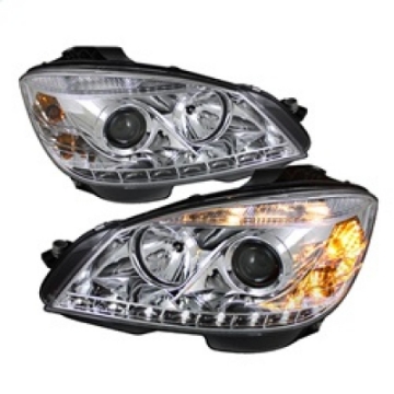 Picture of Spyder Mercedes Benz C-Class 08-11 Projector Headlights Halogen - DRL Chrm PRO-YD-MBW20408-DRL-C