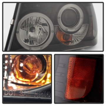 Picture of Spyder Ford Ranger 01-11 1PC Projector Headlights LED Halo LED Blk Smke PRO-YD-FR01-1PC-HL-BSM