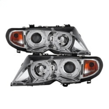 Picture of Spyder BMW E46 3-Series 02-05 4DR Projector Headlights 1PC LED Halo Chrm PRO-YD-BMWE4602-4D-AM-C