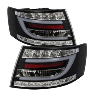 Picture of Spyder Audi A6 05-08 4Dr Sedan not fit Quattro Light Bar LED Tail Lights Blk ALT-YD-AA605-LBLED-BK