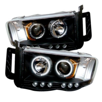 Picture of Spyder Dodge Ram 1500 02-05 03-05 Projector Headlights CCFL Halo LED Blk PRO-YD-DR02-CCFL-BK
