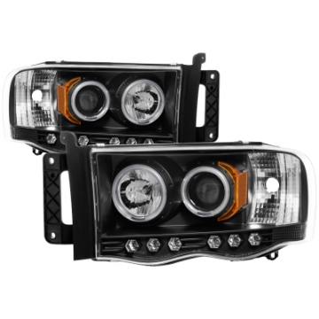 Picture of Spyder Dodge Ram 1500 02-05 03-05 Projector Headlights CCFL Halo LED Blk PRO-YD-DR02-CCFL-BK