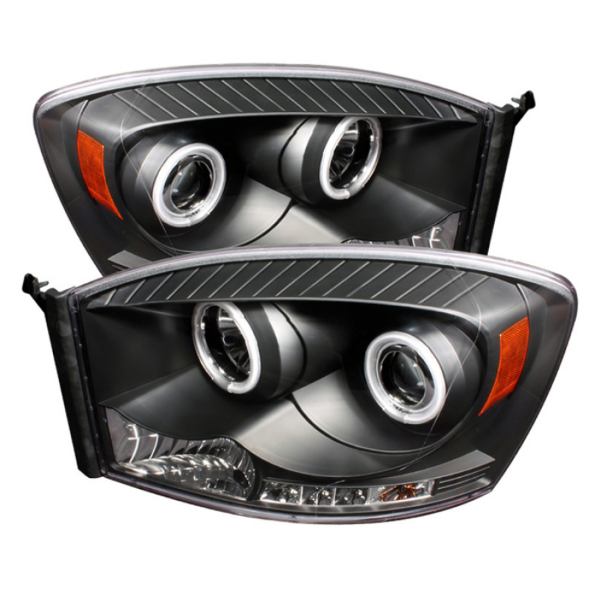 Picture of Spyder Dodge Ram 1500 06-08 06-09 Projector Headlights CCFL Halo LED Blk PRO-YD-DR06-CCFL-BK