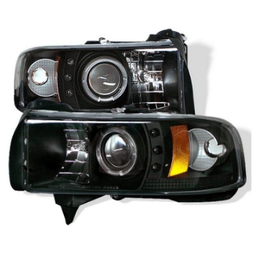 Picture of Spyder Dodge Ram 1500 94-01 94-02 Projector Headlights CCFL Halo LED Blk PRO-YD-DR94-CCFL-BK