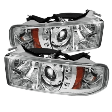 Picture of Spyder Dodge Ram 1500 94-01 94-02 Projector Headlights LED Halo LED Chrm PRO-YD-DR94-HL-AM-C