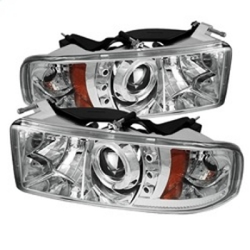 Picture of Spyder Dodge Ram 1500 94-01 94-02 Projector Headlights LED Halo LED Chrm PRO-YD-DR94-HL-AM-C