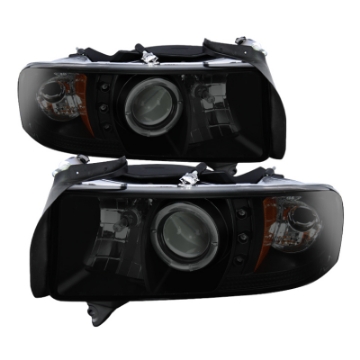 Picture of Spyder Dodge Ram 1500 94-01 Sport Projector Headlights LED Halo LED Blk Smke PRO-YD-DR94-HL-AM-BSM
