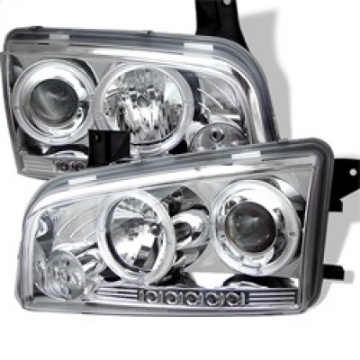 Picture of Spyder Dodge Charger 06-10 Projector Headlights Halogen Model- LED Halo LED Chrm PRO-YD-DCH05-LED-C
