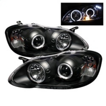 Picture of Spyder Toyota Corolla 03-08 Projector Headlights LED Halo- LED Blk - Low H1 PRO-YD-TC03-HL-BK