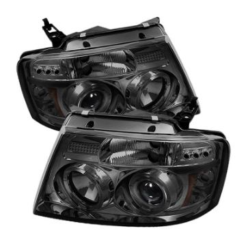 Picture of Spyder Ford F150 04-08 Projector Headlights Version 2 LED Halo LED Smke PRO-YD-FF15004-HL-G2-SM