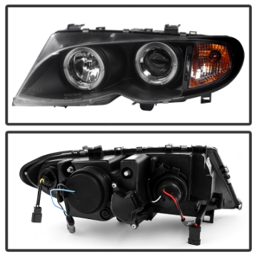 Picture of Spyder BMW E46 3-Series 02-05 4DR Projector Headlights 1PC LED Halo Blk PRO-YD-BMWE4602-4D-AM-BK