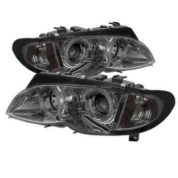 Picture of Spyder BMW E46 3-Series 02-05 4DR Projector Headlights 1PC LED Halo Smke PRO-YD-BMWE4602-4D-AM-SM