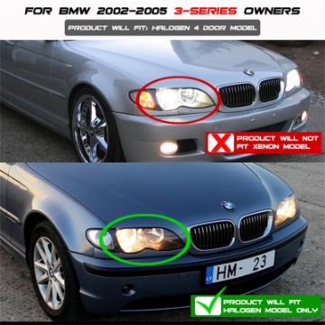 Picture of Spyder BMW E46 3-Series 02-05 4DR Projector Headlights 1PC LED Halo Smke PRO-YD-BMWE4602-4D-AM-SM