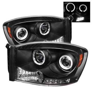 Picture of Spyder Dodge Ram 1500 06-08-Ram 2500 06-09 Projector Headlights LED Halo LED Blk PRO-YD-DR06-HL-BK