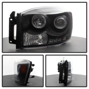 Picture of Spyder Dodge Ram 1500 06-08-Ram 2500 06-09 Projector Headlights LED Halo LED Blk PRO-YD-DR06-HL-BK