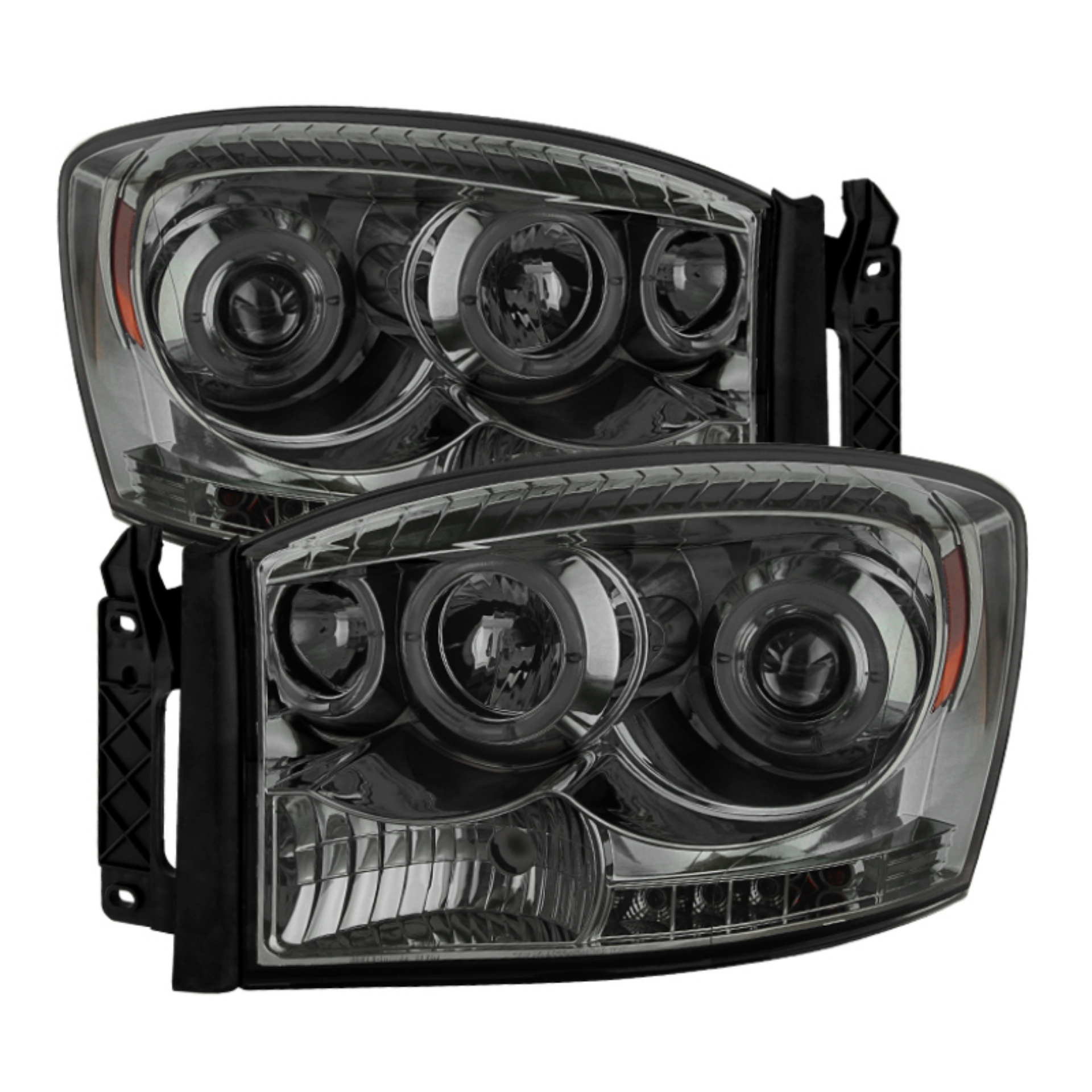 Picture of Spyder Dodge Ram 1500 06-08-Ram 2500 06-09 Projector Headlights LED Halo LED Smke PRO-YD-DR06-HL-SM