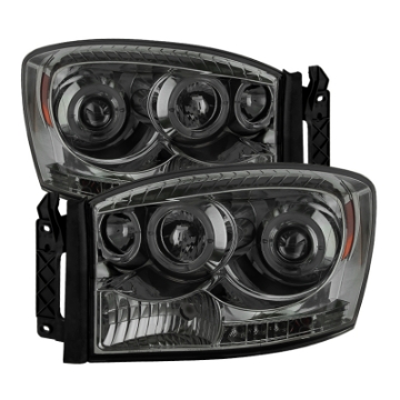 Picture of Spyder Dodge Ram 1500 06-08-Ram 2500 06-09 Projector Headlights LED Halo LED Smke PRO-YD-DR06-HL-SM