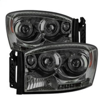 Picture of Spyder Dodge Ram 1500 06-08-Ram 2500 06-09 Projector Headlights LED Halo LED Smke PRO-YD-DR06-HL-SM