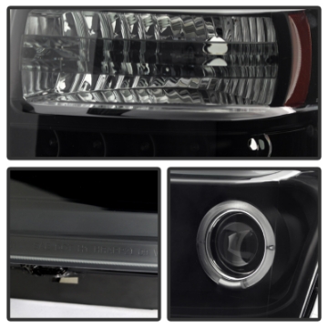 Picture of Spyder Ford F250-350 08-10 Projector Headlights LED Halo LED Blk Smke PRO-YD-FS08-HL-BSM