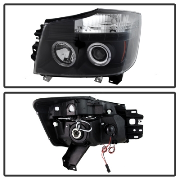 Picture of Spyder Nissan Titan 04-14-Armada 04-07 Projector Headlights LED Halo LED Blk PRO-YD-NTI04-HL-BK