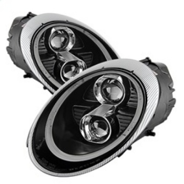 Picture of Spyder Porsche 911 997 2005-2009 Projector Headlights Halogen Model DRL LED Blk PRO-YD-P99705-DRL-BK