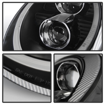 Picture of Spyder Porsche 911 997 2005-2009 Projector Headlights Halogen Model DRL LED Blk PRO-YD-P99705-DRL-BK