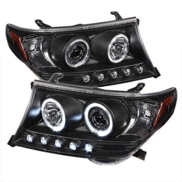 Picture of Spyder Toyota Land Cruiser 08-11 Projector Headlights LED Halo LED Blk PRO-YD-TLAND08-HL-BK