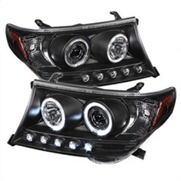 Picture of Spyder Toyota Land Cruiser 08-11 Projector Headlights LED Halo LED Blk PRO-YD-TLAND08-HL-BK