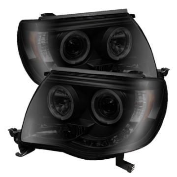 Picture of Spyder Toyota Tacoma 05-11 Projector Headlights LED Halo LED Blk Smke PRO-YD-TT05-HL-BSM