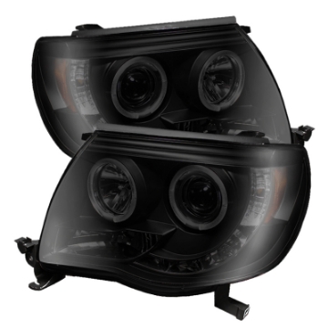 Picture of Spyder Toyota Tacoma 05-11 Projector Headlights LED Halo LED Blk Smke PRO-YD-TT05-HL-BSM