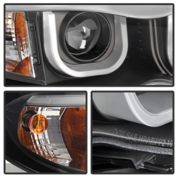 Picture of Spyder BMW E46 3-Series 02-05 4DR Projector Headlights 1PC 3D Halo Blk PRO-YD-BMWE4602-4D-3DDRL-BK