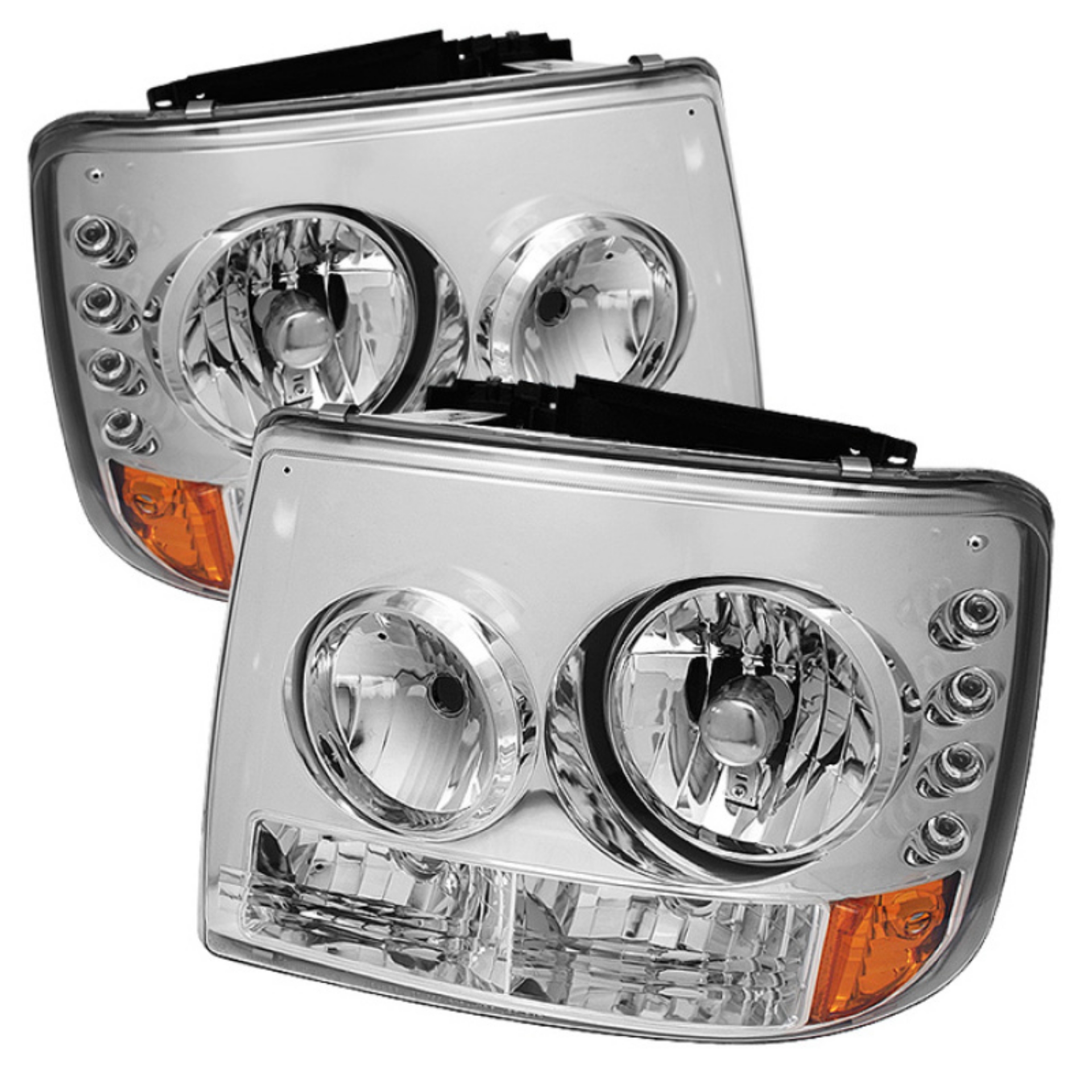 Picture of Spyder Chevy Silverado 1500 99-02  Not Fit HD ModelLED Crystal Headlights Chr HD-YD-CS99-1PC-AM-C