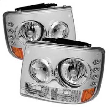 Picture of Spyder Chevy Silverado 1500 99-02  Not Fit HD ModelLED Crystal Headlights Chr HD-YD-CS99-1PC-AM-C