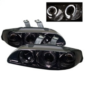 Picture of Spyder Honda Civic 92-95 2-3DR 1PC Projector LED Halo Amber Reflector Smke PRO-YD-HC921P-23D-AM-SMC